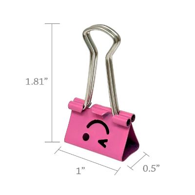 Wrapables Smiling Face Medium Binder Clips, Paper Clamps, Paper Clips (Set of 48) Image 1
