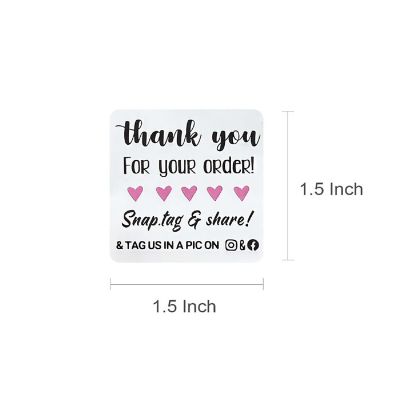 Wrapables Snap Tag & Share Small Business Thank You Stickers Roll, Sealing Stickers and Labels for Boxes, Envelopes, Bags and Packages (500pcs) Image 1