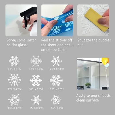 Wrapables Snowflake Christmas Winter Window Decal Stickers, 9Pc Starry Image 1