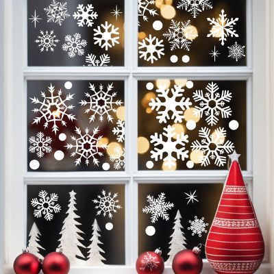 Wrapables Snowflake Christmas Winter Window Decal Stickers, 9Pc Starry Image 3