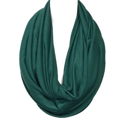 Wrapables Soft Jersey Knit Infinity Scarf, Dark Green Image 2