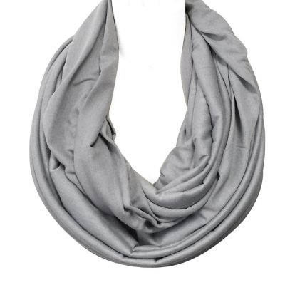 Wrapables Soft Jersey Knit Infinity Scarf, Light Grey Image 2