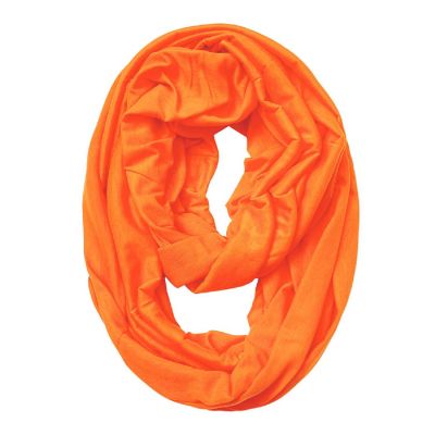 Wrapables Soft Jersey Knit Infinity Scarf, Orange Image 1