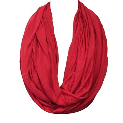 Wrapables Soft Jersey Knit Infinity Scarf, Red Image 2