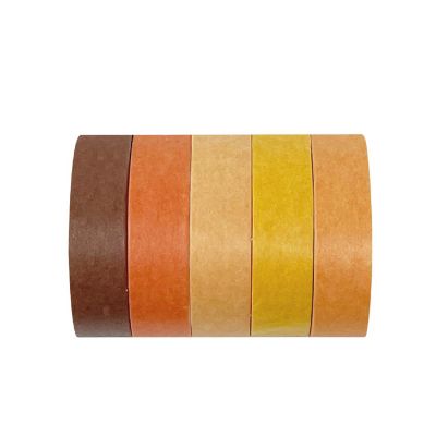 Wrapables Solid Color 10mm x 5M Washi Tape (Set of 5), Orange Image 2