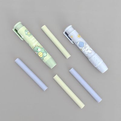 Wrapables Spaceman &amp; Dinosaur Clickable Push Button Erasers, Retractable Erasers with Refills (Set of 2) Image 2