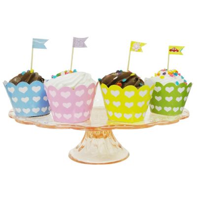 Wrapables Standard Size Hearts Cupcake Wrappers (Set of 20), Blue Image 3