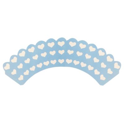 Wrapables Standard Size Hearts Cupcake Wrappers (Set Of 20), Blue Image 2