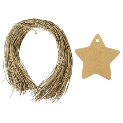 Wrapables Star Gift Tags/Kraft Hang Tags with Free Cut Strings, (50pcs) Image 1
