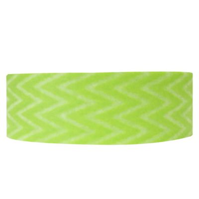 Wrapables Striped Washi Masking Tape, Lime Green ZigZag Image 1