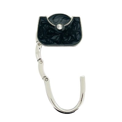 Wrapables Stylish Purse Hook Hanger, Foldable Handbag Table Hanger, Black Handbag Image 1