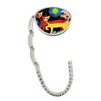 Wrapables Stylish Purse Hook Hanger, Foldable Handbag Table Hanger, Cats Playing Image 1