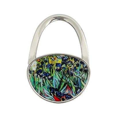 Wrapables Stylish Purse Hook Hanger, Foldable Handbag Table Hanger, Irises Image 1