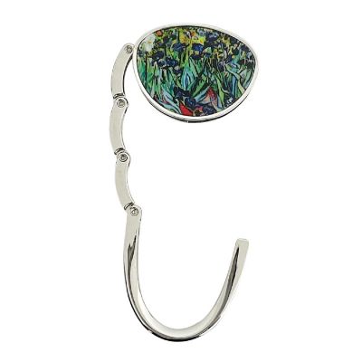 Wrapables Stylish Purse Hook Hanger, Foldable Handbag Table Hanger, Irises Image 1
