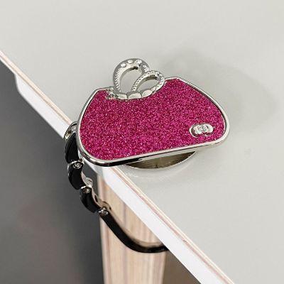 Wrapables Stylish Purse Hook Hanger, Foldable Handbag Table Hanger, Pink Handbag Image 2