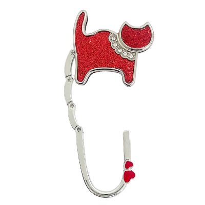 Wrapables Stylish Purse Hook Hanger, Foldable Handbag Table Hanger, Red Cat Image 1