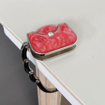 Wrapables Stylish Purse Hook Hanger, Foldable Handbag Table Hanger, Rose Baguette Image 2