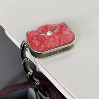 Wrapables Stylish Purse Hook Hanger, Foldable Handbag Table Hanger, Rose Handbag Image 3