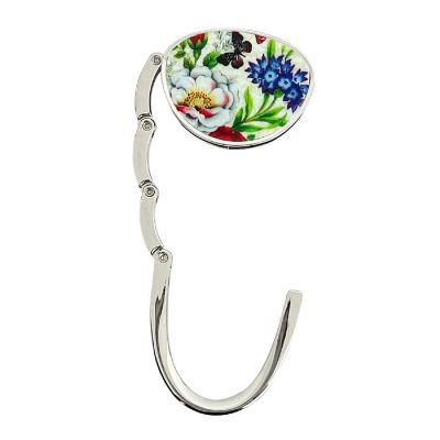 Wrapables Stylish Purse Hook Hanger, Foldable Handbag Table Hanger, Spring Floral Image 1