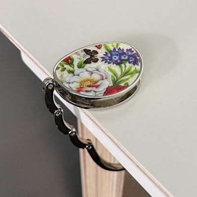 Wrapables Stylish Purse Hook Hanger, Foldable Handbag Table Hanger, Spring Floral Image 2