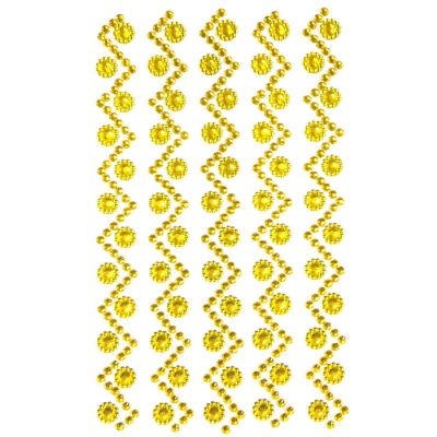 Wrapables Sunflower and Round Acrylic Self Adhesive Crystal Gem Stickers, Gold Image 1