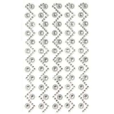 Wrapables Sunflower and Round Acrylic Self Adhesive Crystal Gem Stickers, Silver Image 1