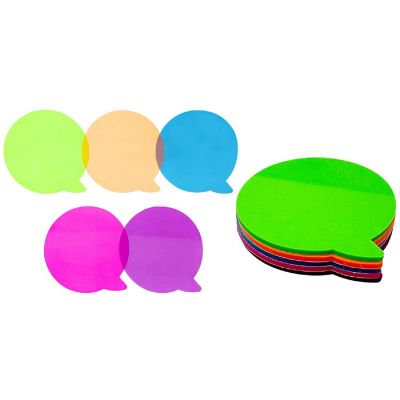 Wrapables Transparent Sticky Notes, Waterproof Self-Adhesive Memos for Home, School, Office (Set of 5), Speech Balloons Image 1