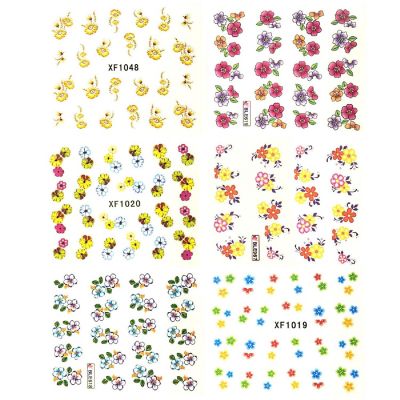 Wrapables Tropical Flowers Water Slide Nail Art Decals Water Transfer Nail Decals (132 Nail Decals) Image 1