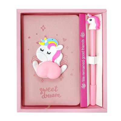 Wrapables Unicorn Butt Cute Notebook Gel Pen Set, Diary Journal Gift Set, Image 1