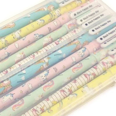 Wrapables Unicorn Flamingo Gel Ink Pens, 0.5mm Fine Point (Set of 10), Unicorn Black Ink Image 3