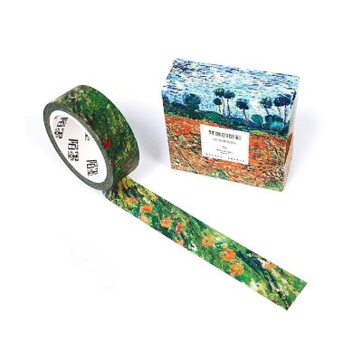 Wrapables&#174; Van Gogh Inspired Washi Masking Tape, Enclosed Wheat Field with Rising Sun Image 1
