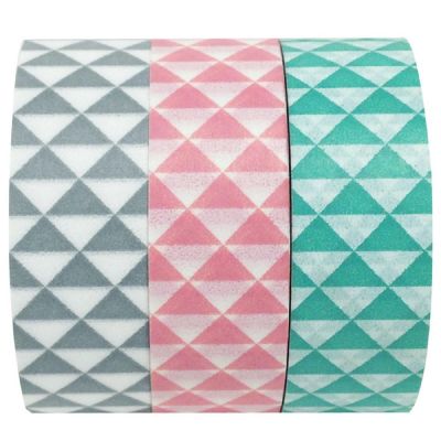 Wrapables Vector Triangles 10M x 15mm Washi Masking Tape (set of 3) Image 1