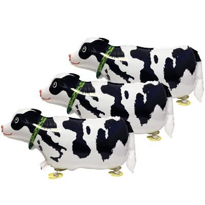 Wrapables Walking Animal Pet Balloon (Set of 3), Cow Image 1