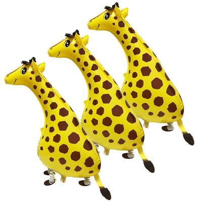 Wrapables Walking Animal Pet Balloon (Set of 3), Giraffe Image 1
