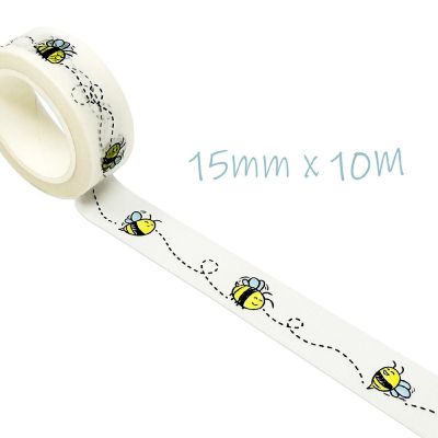 Wrapables Washi Masking Tape, 15mm x 10M, Buzzing Bees Image 1