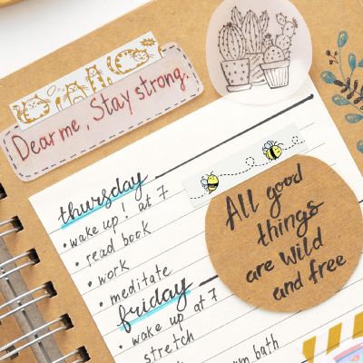 Wrapables Washi Masking Tape, 15mm x 10M, Buzzing Bees Image 2