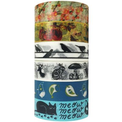 Wrapables Washi Masking Tape Collection, Premium Value Pack (Set of 6), VPK20 Image 1