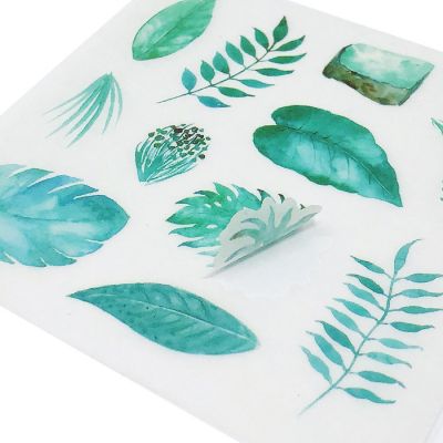 Wrapables Washi Scrapbooking Stickers Box Set, Green Leaves (20 sheets) Image 3