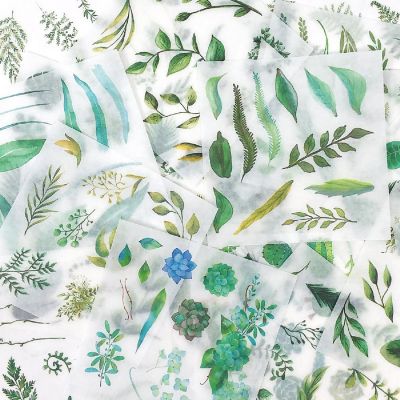 Wrapables Washi Scrapbooking Stickers Box Set, Green Plants (20 sheets) Image 1