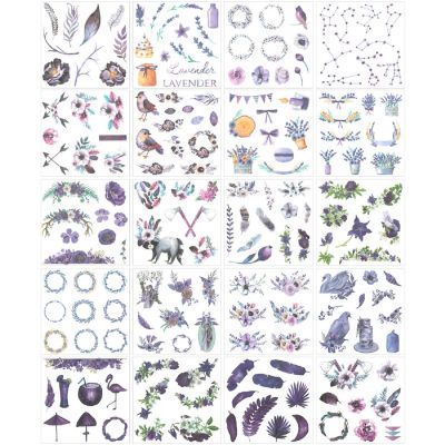 Wrapables Washi Scrapbooking Stickers Box Set, Lavender Celebration (20 sheets) Image 1