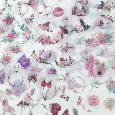 Wrapables Washi Scrapbooking Stickers Box Set, Lavender Nature (20 sheets) Image 1