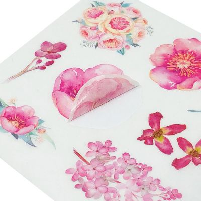Wrapables Washi Scrapbooking Stickers Box Set, Pink Flowers (20 sheets) Image 3