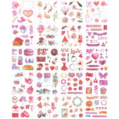 Wrapables Washi Scrapbooking Stickers Box Set, Pink Romantic (20 sheets) Image 1