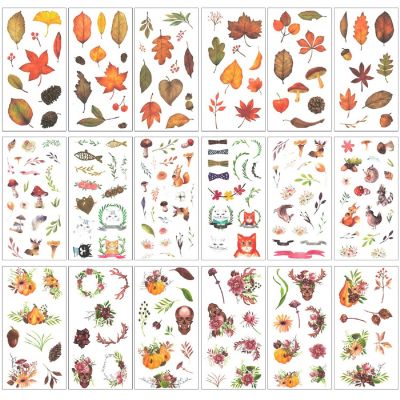 Wrapables Washi Stickers Sets for Scrapbooking, (18 sheets) Brown & Pink Image 1