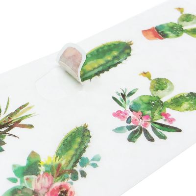 Wrapables Washi Stickers Sets for Scrapbooking, (18 sheets) Cactus & Flowers Image 3