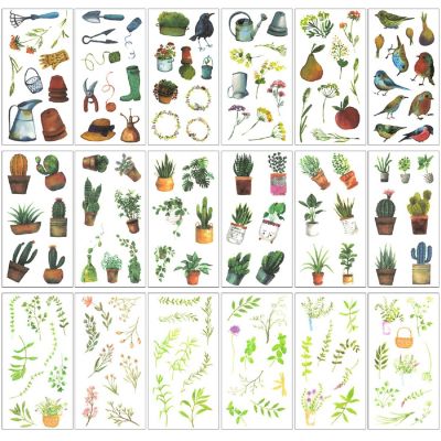 Wrapables Washi Stickers Sets for Scrapbooking, (18 sheets) Gardening Image 1