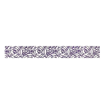 Wrapables Washi Tapes Decorative Masking Tapes, Peonies Shiny Purple Image 1