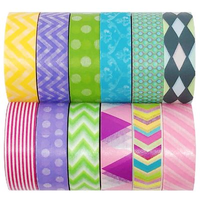 Wrapables Washi Tapes Decorative Masking Tapes, Set of 12, ADSET13 Image 1