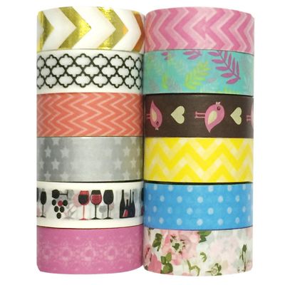 Wrapables Washi Tapes Decorative Masking Tapes, Set of 12, ADSET20 Image 1