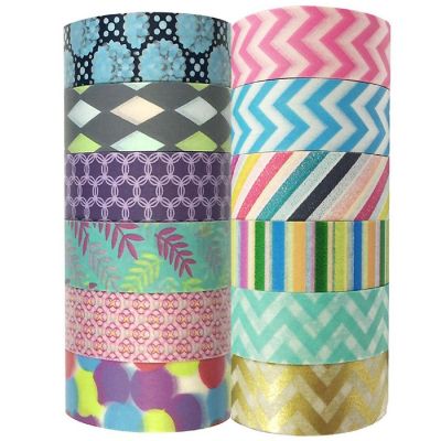 Wrapables Washi Tapes Decorative Masking Tapes, Set of 12, ADSET30 Image 1